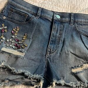 Embellished Denim Shorts